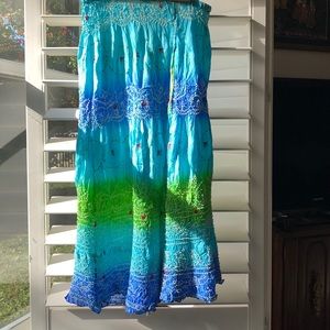 Boutique Tie and Dye pure silk skirt